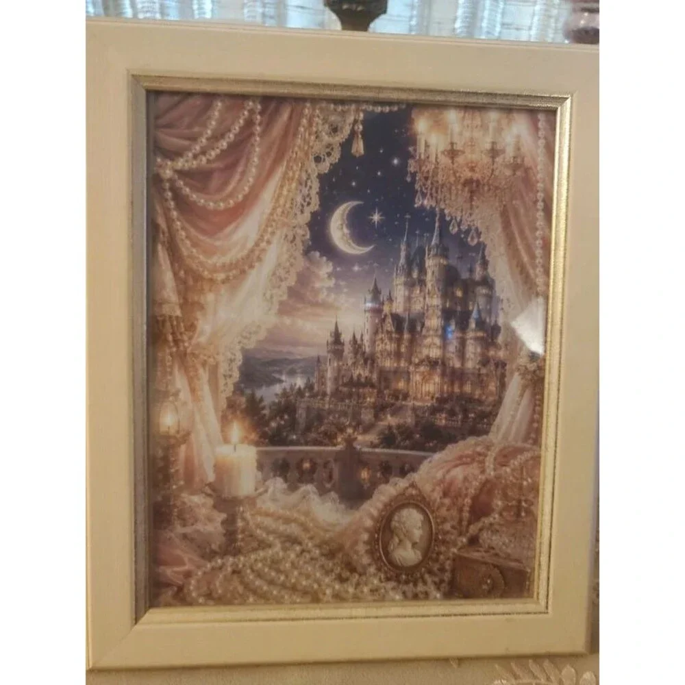 Victorian-Inspired Ivory & Gold Fairytale Castle Frame